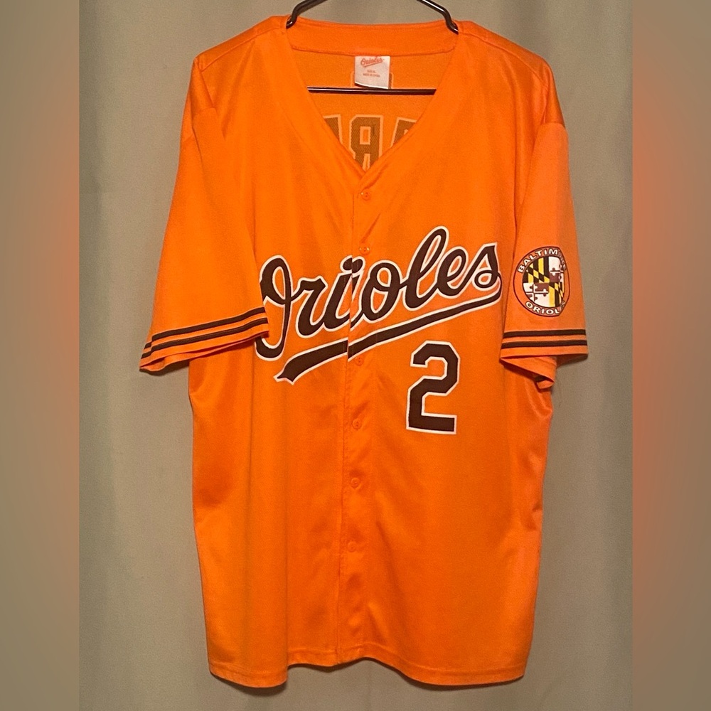 Baltimore Orioles  JJ Hardy #2  Button Down Baseball Jersey Orange Adult XL